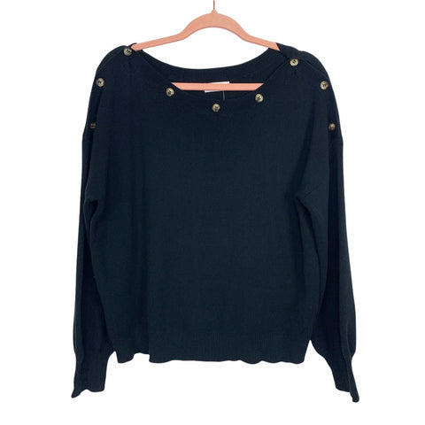 Vestique Black Button Me Up Sweater NWT- Size M