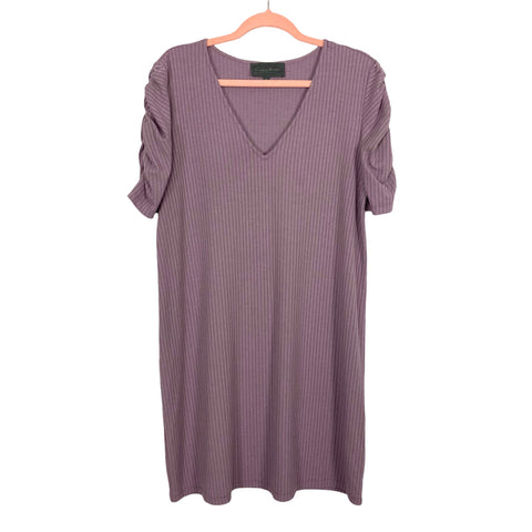 Sunday in Brooklyn Purple Cinched Sleeve Dress- Size XL