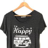 Bear Dance Charcoal “Happy Camper” Top-Size M