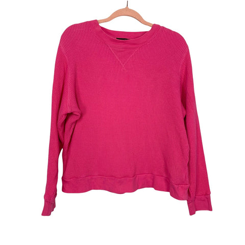 J Crew Pink Waffle Sweatshirt- Size L (we have matching pants)