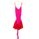 Entro Pink Red Ruffle Bottom Belted Dress NWT- Size S (See Notes)