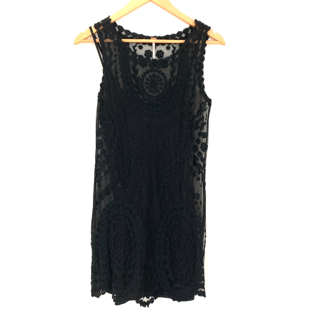 Free People Black Embroidered Tank Dress (with removable lining/slip)- The Saved Collection Free People Black Embroidered Tank Dress (with removable lining/slip)- The Saved Collection