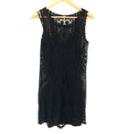 Free People Black Embroidered Tank Dress (with removable lining/slip)- Size XS (see notes)