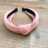 No Brand Pink Ribbed Top Knot Headband