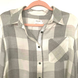 Amaryllis x Ashlee Nichols Grey and White Check Button Up- Size XS