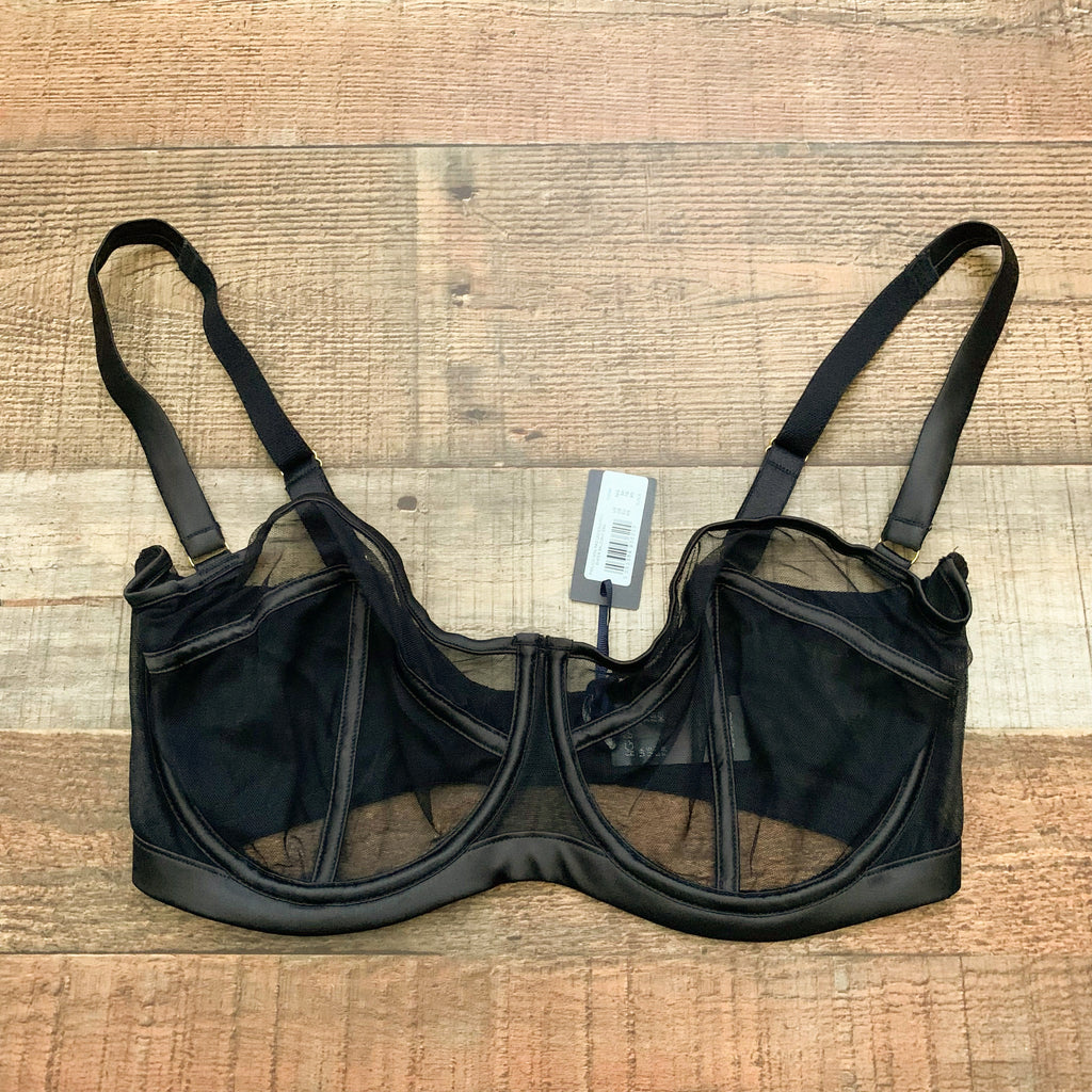 Figleaves Black Pimlico Non Pad Underwired Sheer Balcony Bra NWT- Size –  The Saved Collection