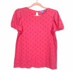 Draper James Carmellia Rose Puff Sleeve Eyelet Top NWT- Size XL