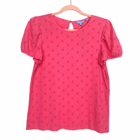 Draper James Carmellia Rose Puff Sleeve Eyelet Top NWT- Size XL