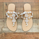 No Brand White Bohemia Summer Beach Flat Sandals NWT- Size 37
