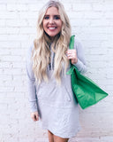 Lole Heathered Grey Hooded Sweatshirt Dress NWT- Size M
