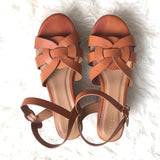 Bamboo Brown Espadrilles Wedge Platform Heels- Size 7.5
