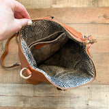 Sole Society Cognac Faux Leather Backpack