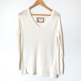 Maeve by Anthropologie Long Sleeve Ivory Waffle Knit Thermal- Size XS