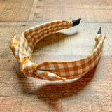 No Brand Tawny Gingham Tie Top Headband