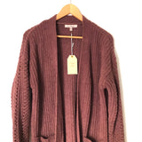 Love Tree Purple Chenille Cardigan NWT- Size S