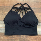 Get N Shape Black Strappy Front Padded Sports Bra- Size L