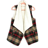 Maurices Flannel Plaid Sherpa Lined Waterfall Vest- Size M