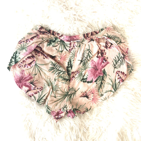 Amuse Society Pink Floral Palm Shorts- Size XS