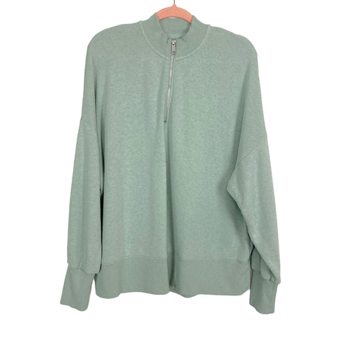 Madewell MWL Green Quarter Zip Sweatshirt- Size L (we have matching sweatpants)