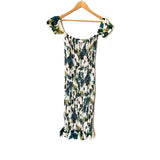 Sun Becomes Her Smocked Off The Shoulder Bardot Midi Dress- Size 4