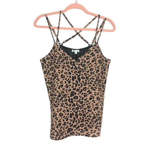 Jade Animal Print Criss Cross Tank Top NWT- Size M