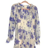 Free People Cream and Blue Floral Print Dress with Removable Slip- Size S (runs large)