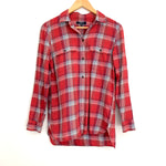 Madewell Red Plaid Button Up- Size XS (worn in Hallmark Christmas movie!)