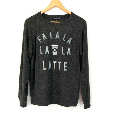 Fifth Sun Fa La La La La Latte Thin Sweater- Size S