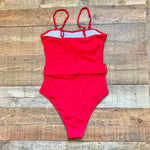 No Brand Red Padded Belted One Piece NWOT- Size S