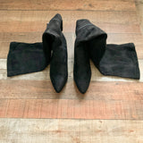 No Brand Black Suede Over the Knee Boots- Size 39 (US 8.5 LIKE NEW)