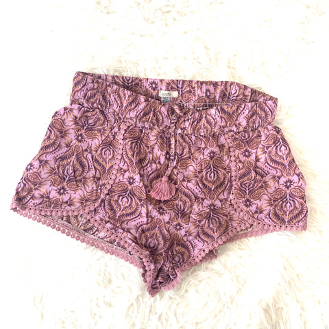 Ecote Purple Paisley Shorts- Size XS