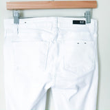 Kut From the Kloth White Connie Ankle Skinny Jeans with Raw Hem- Size 2 (Inseam 25")
