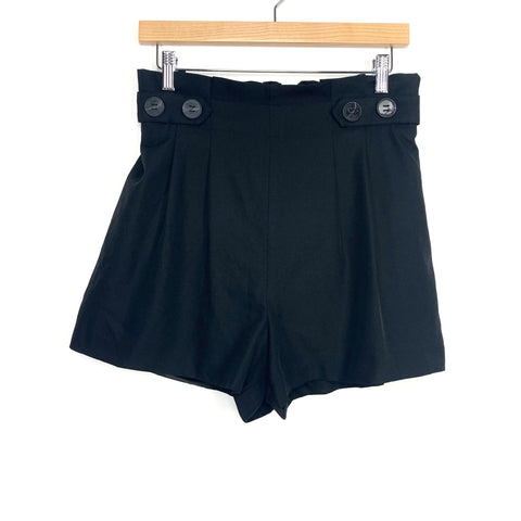 Faflux Black Pleated Shorts- Size M (see notes)