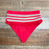 Tularosa Red Mesh Pom Pom Bikini Bottoms- Size S (see notes, sold out online, we have matching top)