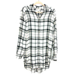Label Of Graded Goods By H&M Tan/Grey Plaid Button Up Tunic- Size 2