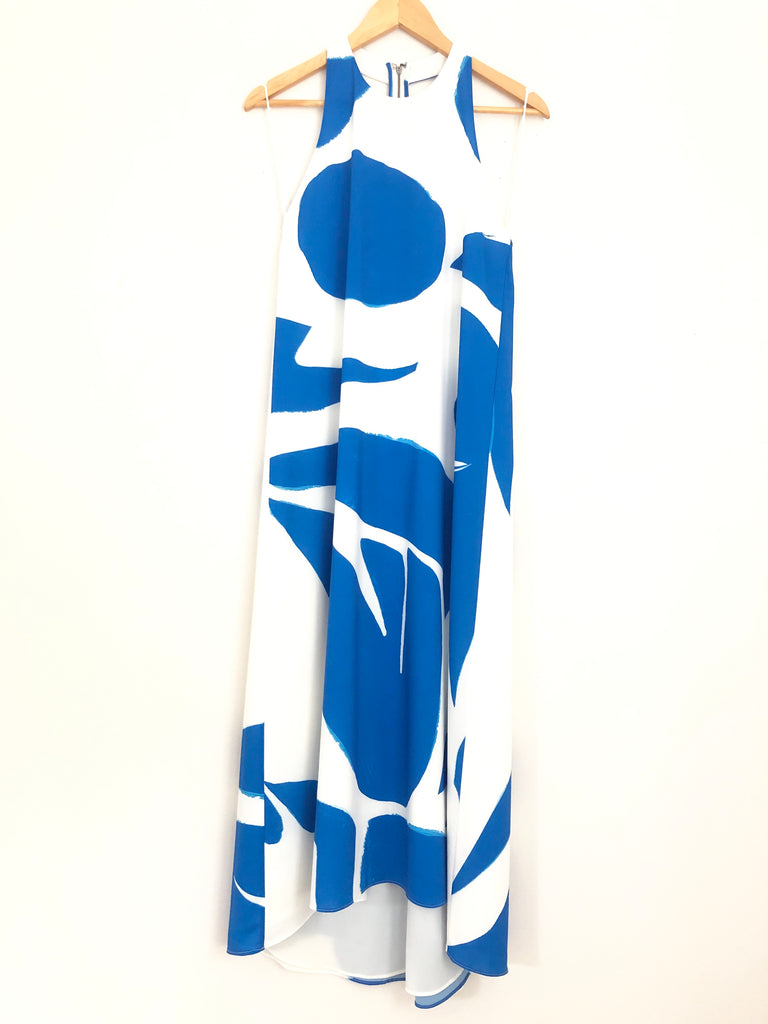 Alice + Olivia Blue and White Maxi with Zipper Back- Size XS The Saved Collection Alice + Olivia Blue and White Maxi with Zipper Back- Size XS The Saved Collection