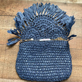 Lisi Lerch Blue Straw Handbag NWT