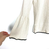 Zara Knit Cream Trumpet Sleeve Sweater- Size S