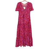 Petal + Pup Pink Animal Print Adjustable Waist Front Slit Dress NWT- Size 4