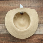 Sun N' Sand UPF 50+ Protection Straw Hat with White Chiffon