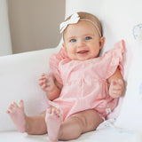 Harbour Red and White Striped Ruffle Romper- Size 3-6M