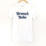 Graphic White Tee “Brunch Babe”- Size S