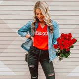Bella-Canvas Red Short Sleeve “xoxo” Graphic Tee- Size M