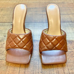 Wild Diva Lounge Brown Quilted Stiletto Sandals- Size 7 (BRAND NEW CONDITON)