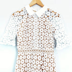 ChicWish White Lace Dress with Nude Underlay - Size S