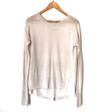 Brochu Walker Tan Linen Blouse with Open Back and Sheer Underlay- Size XS