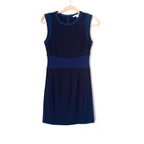 Diane Von Furstenburg Black Blue Trim Dress- Size 4 (Marilu wore on The Today Show)