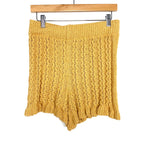 Zara Mustard Knit Crochet Shorts- Size L