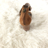 Hinge Brown Suede Buckley Strap Block Heel- Size 7