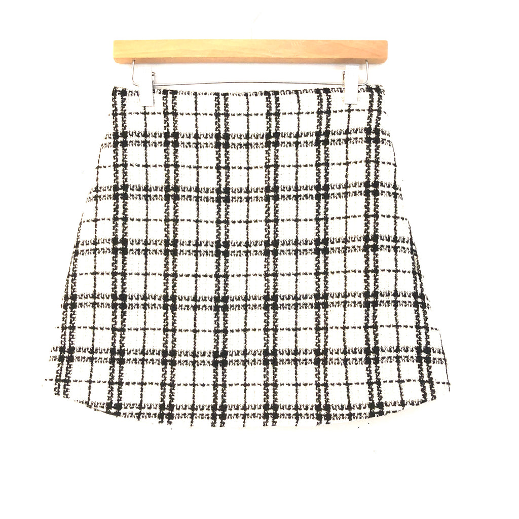 lily white black mini skirt Pink Lily Tweed Black & White Tweed Skirt— Size M – The Saved Collection